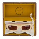 WHITE/BROWN STEVE FRAME SUNGLASSES