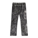 BLACK FOIL LEATHER PANTS