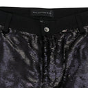 BLACK SEQUIN POCKET TROUSERS