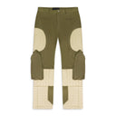 TAN RAISED WINDOW (LEATHER) PANTS