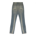 YELLOW DENIM STRAIGHT-FIT JEANS