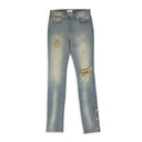 YELLOW DENIM STRAIGHT-FIT JEANS