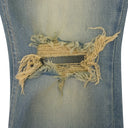 YELLOW DENIM STRAIGHT-FIT JEANS