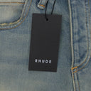 YELLOW DENIM STRAIGHT-FIT JEANS