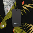 BLACK SNAP HAWIIAN BUTTON-DOWN SHIRT