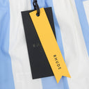 BLUE LOGO STRIPED SWIM TRUNKS