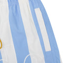 BLUE LOGO STRIPED SWIM TRUNKS