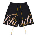 BLACK GP KNIT SCRIPT SHORTS