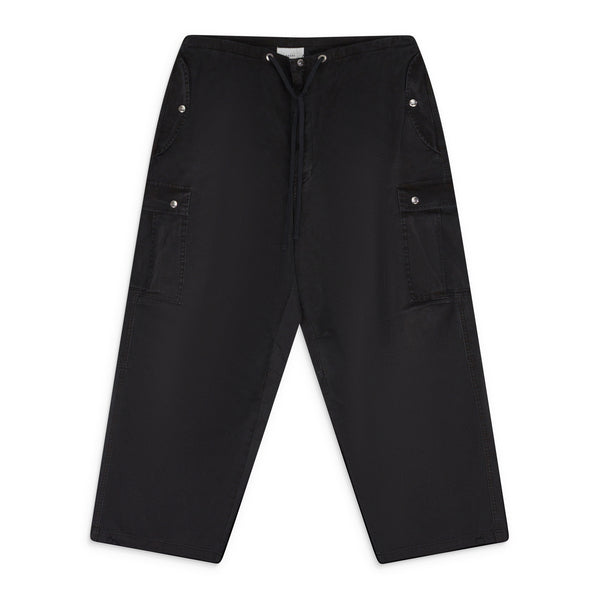 BLACK WASHED PARACHUTE PANTS TRACK PANTS