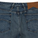 INDIGO LOW-WAIST FLARE DENIM BOOTCUT JEANS