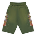 GREEN FLAME GLASS SWEATSHORTS