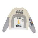 MULTICOLOR ARCHED COLLAGE SWEATSHIRT