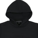 BLACK ZIPPERED MULTILAYER HOODIE