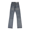 INDIGO WAXED STRAIGHT-FIT JEANS