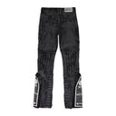BLACK MRDR MOTO STRAIGHT-FIT JEANS
