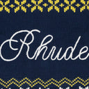 NAVY PALMA KNIT ZIP-UP SWEATER