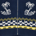 NAVY PALMA KNIT ZIP-UP SWEATER