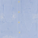 BLUE GATHERED FRAY BUTTON-DOWN SHIRT