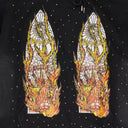 BLACK FLAMES GLASS HOODIE