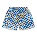 WHITE/BROWN CHEVRON SWIM TRUNKS