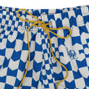 WHITE/BROWN CHEVRON SWIM TRUNKS