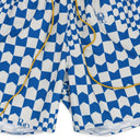 WHITE/BROWN CHEVRON SWIM TRUNKS