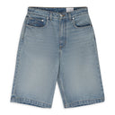 INDIGO DROP CROTCH DENIM SHORTS