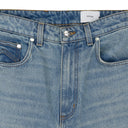 INDIGO DROP CROTCH DENIM SHORTS