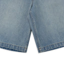 INDIGO DROP CROTCH DENIM SHORTS