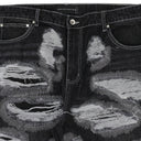 BLACK DARNING SIDE EMBROIDERY PANTS