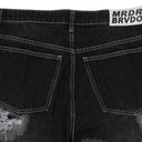 BLACK DARNING SIDE EMBROIDERY PANTS