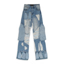 BLUE MULTIPOCKET RELAXED-FIT JEANS