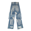 BLUE MULTIPOCKET RELAXED-FIT JEANS