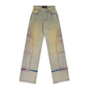 BLUE EXTENDED HEM RELAXED-FIT JEANS