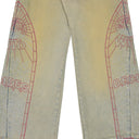 BLUE EXTENDED HEM RELAXED-FIT JEANS