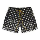 BLACK LOGO POLKA DOT SWIM TRUNKS