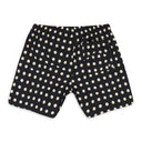 BLACK LOGO POLKA DOT SWIM TRUNKS