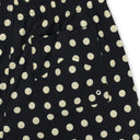 BLACK LOGO POLKA DOT SWIM TRUNKS