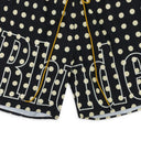 BLACK LOGO POLKA DOT SWIM TRUNKS
