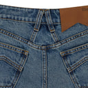 INDIGO LOW-WAIST DENIM SHORTS
