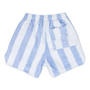 WHITE STRIPED LOOP TERRY SHORTS