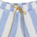 WHITE STRIPED LOOP TERRY SHORTS