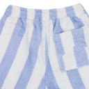 WHITE STRIPED LOOP TERRY SHORTS