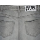 GRAY NOIR STRIPE WIDE-LEG JEANS