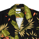 BLACK SNAP HAWIIAN BUTTON-DOWN SHIRT