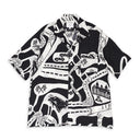 BLACK/WHITE STRADA SILK BUTTON-DOWN SHIRT