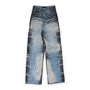 BLUE NOIR STRIPE WIDE-LEG JEANS