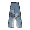 BLUE NOIR STRIPE WIDE-LEG JEANS