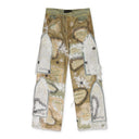 TAN OVERDYED LACE WIDE-LEG JEANS