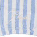WHITE/BLUE STRIPED LOOP TERRY POLO SHIRT